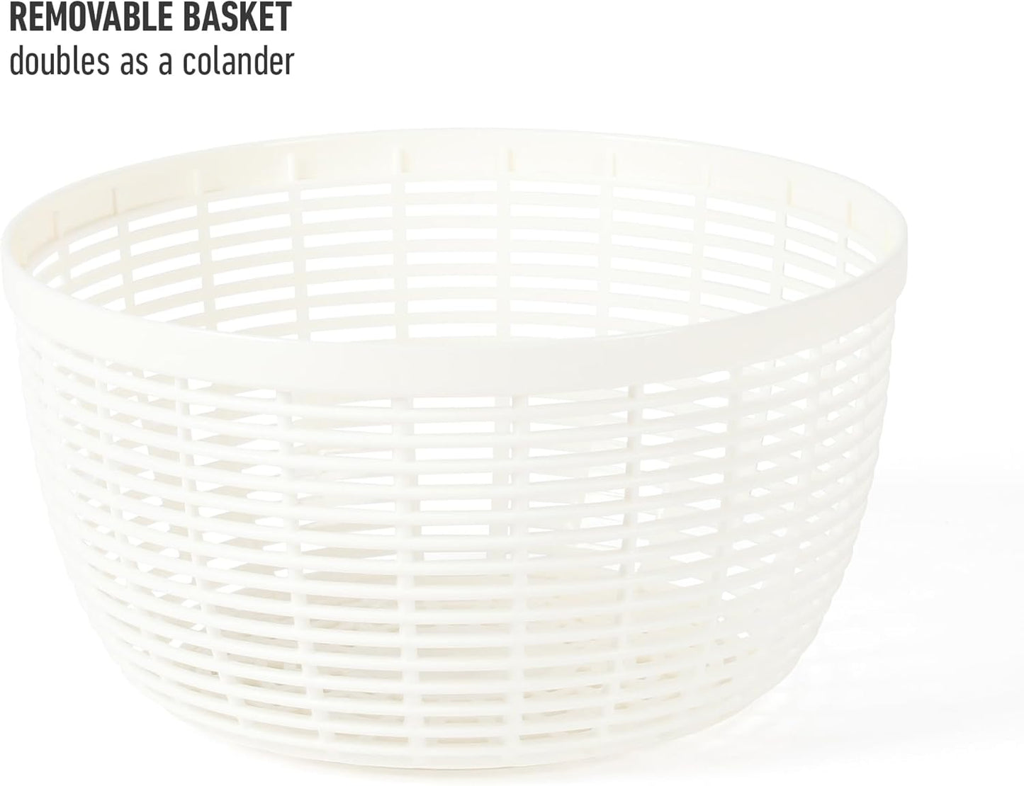 Calphalon Aero 6.3-Qt Stainless Steel Salad Spinner, Fruit & Vegetable Washer Bowl with Strainer Basket for Washing Lettuce, Spinach, Herbs & Fresh Produce