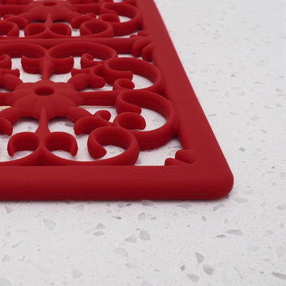 GASARÉ, Extra Large, Thick, Silicone Trivet for Hot Dishes, Pots, and Pans, Heat Resistant Mat for Countertop, Hot Pad for Kitchen, Easy to Clean, 16 x 12 x 3/8 Inches, White