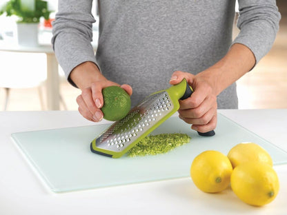 Joseph Joseph Fine Grater & Zester – Easy-Grip Handle with Sharp Stainless Steel Blades & Non-Slip Tip