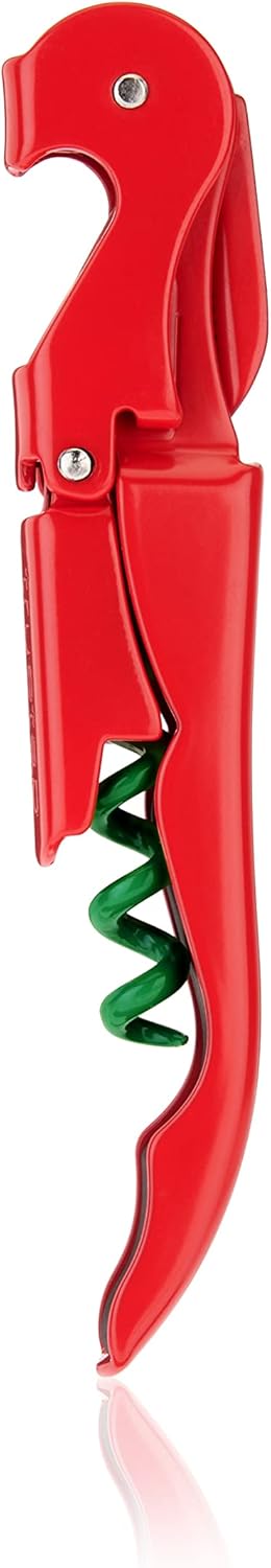True Truetap Double Hinged Waiter's Corkscrew Wine Opener, Stainless Steel Wine Bottle Opener with Built In Foil Cutter, Home Bar Tools, Bar Cart Accessories, Wedding Gifts, Set of 1, Black