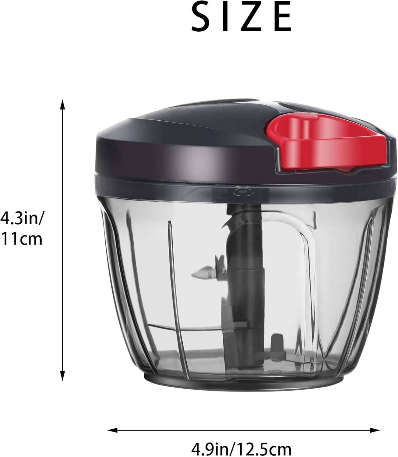 Ourokhome Manual Food Processor Vegetable Chopper, Portable Hand Pull String Garlic Mincer Onion Cutter for Veggies, Ginger, Fruits, Nuts, Herbs, etc., 500ml, Deep Blue