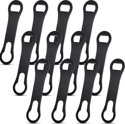Remerry 4 Pcs Bottle Opener and Pour Spout Remover Flat Bar Key Stainless Steel Bar Speed Opener for Wine Bottle Double Ended Beer Bartenders Kitchen (Black)