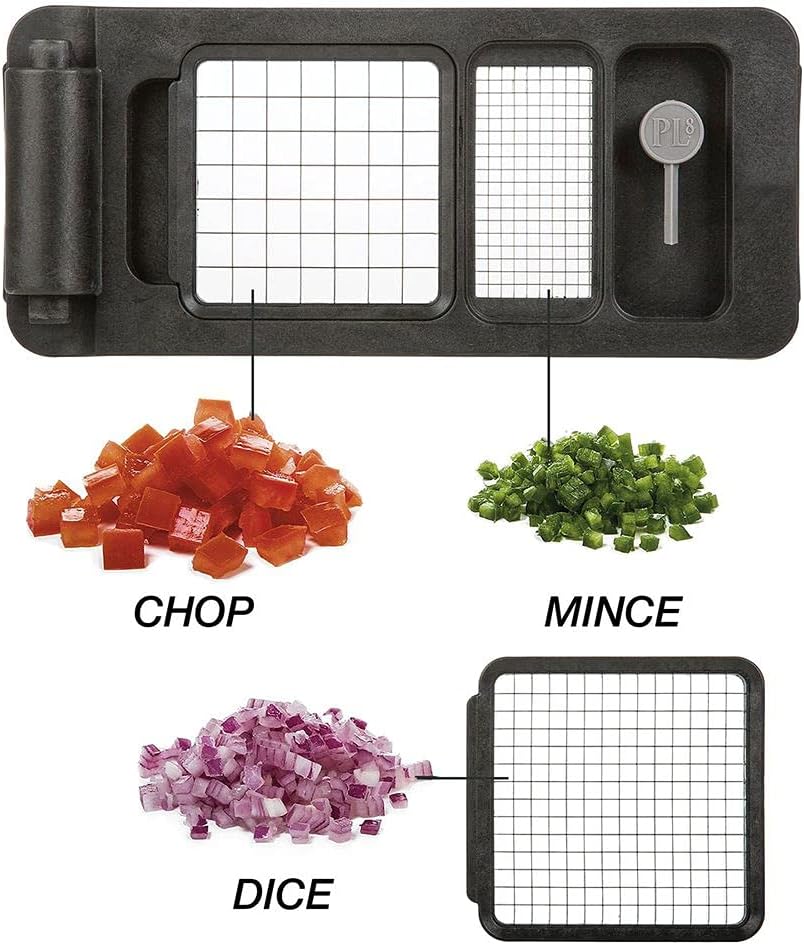 PL8 Professional Chopper, Black - Multi-Functional Vegetable Chopper, Dicer, and Mincer with Sturdy Stainless Steel Frame, Perfect for Onions, Tomatoes, and More
