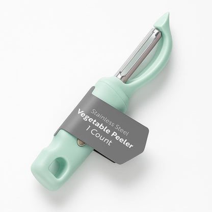 Restaurantware Comfy Grip 7.5 Inch Vegetable Peeler 1 Durable Potato Peeler - Sharp Swivel Blade Ambidextrous Handle Teal Stainless Steel Veggie Peeler Built-In Blemish Remover
