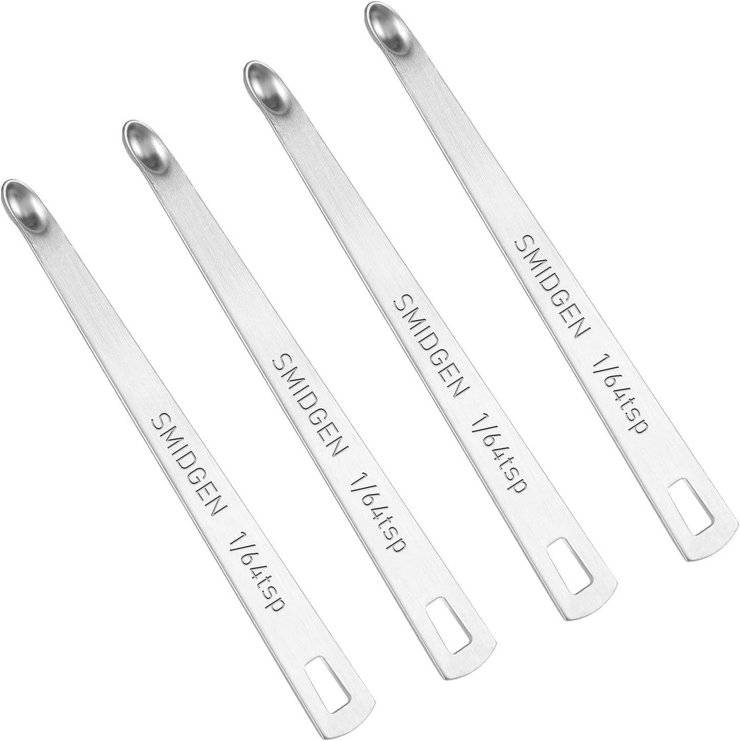4 PCS 1/4 Teaspoon (1/4 Tsp | 1.25 mL | 1.25 cc) Single Measuring Spoon, Stainless Steel 1/4 Tsp Small Measuring Spoon Mini Measuring Spoons