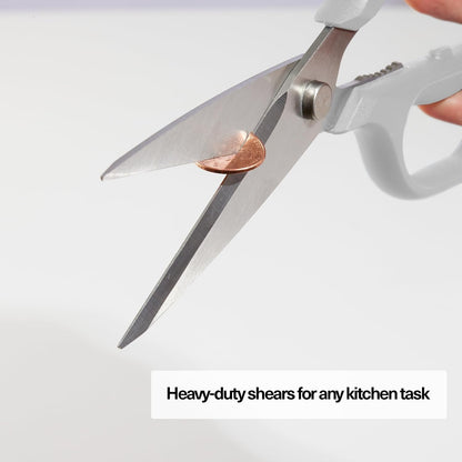 Misen Heavy Duty Kitchen Shears - Stainless Steel, Versatile and Easy Clean Scissors for Meat, Herbs and Veggies - Ambidextrous Comfort Handle - Professional Grade - Black