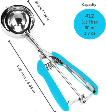 Ice Cream Scoop, 18/8 Stainless Steel Cookie Scoop, Cookie Scoops for Baking, 2 Tbsp/ 30 ml/ 1 oz Cookie Dough Scoop, Ice Cream Scooper with Trigger Release, Cookie Scooper for Baking