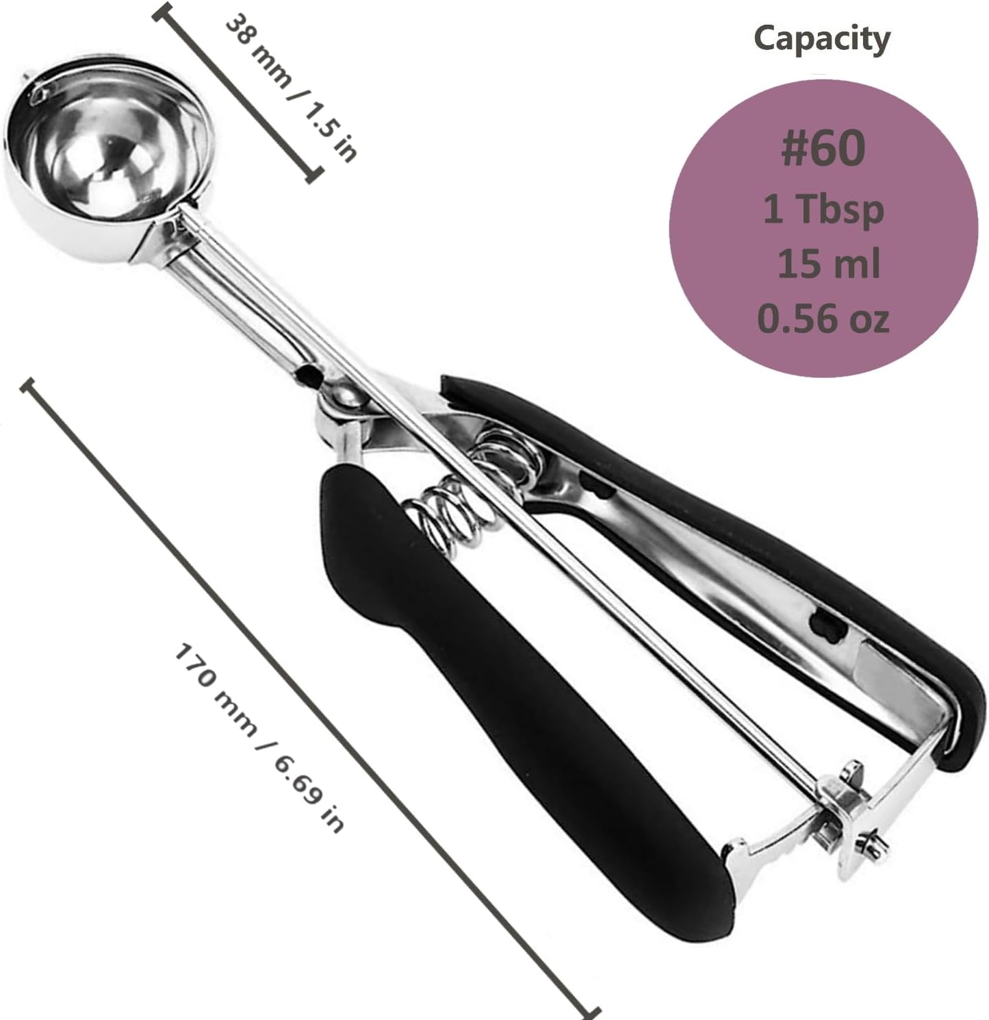 Ice Cream Scoop, 18/8 Stainless Steel Cookie Scoop, Cookie Scoops for Baking, 2 Tbsp/ 30 ml/ 1 oz Cookie Dough Scoop, Ice Cream Scooper with Trigger Release, Cookie Scooper for Baking