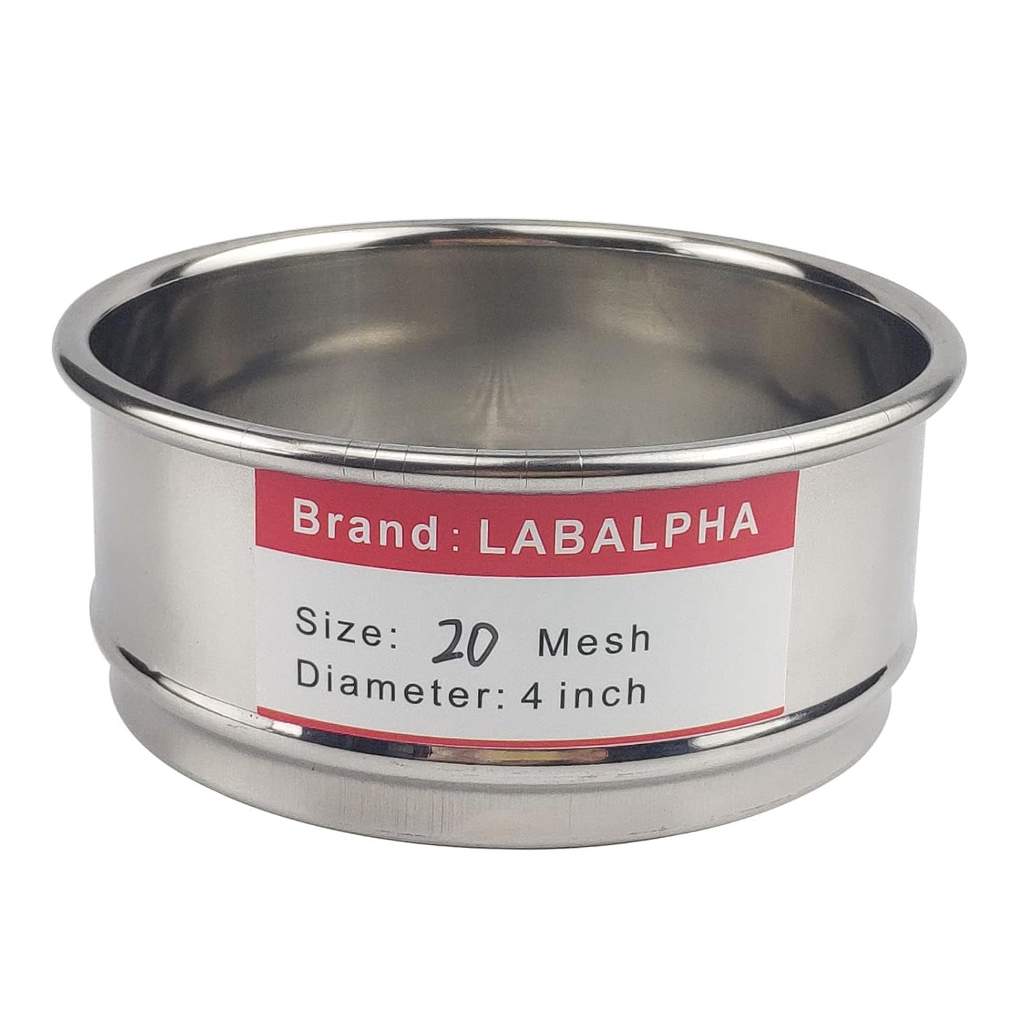 LABALPHA 70 Mesh Lab Sieves, Test Sieve #70 Mesh, 4'' Diameter, 304 Stainless Steel Wire Cloth (0.22mm)