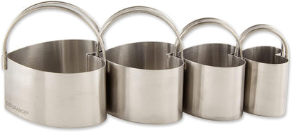 RSVP International Endurance Round Biscuit Cutters - Stainless Steel, Set of 4 | Nest for Easy Storage | For Cutting Thick or Thin Dough | Professional | High Handle Arch