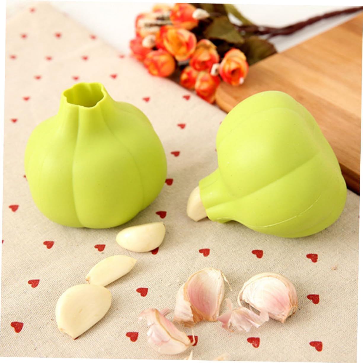 3pcs Silicone Garlic Peeler for Home Kitchen Multifunctional Easy-clean Garlic Skinner Tube Tool for Fresh Cloves Green