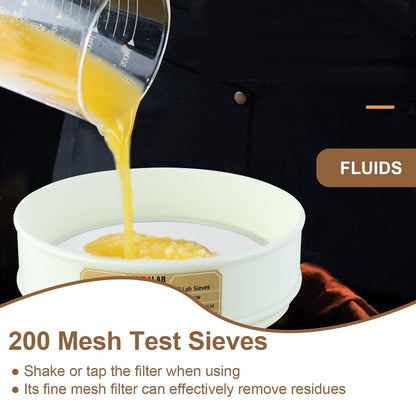PVC Nylon Lab Sieve 80 Mesh(0.2mm), LVDALAB 7.9Inch(20cm) Diameter Sample Sifter Strainer for Industrial Lab Home