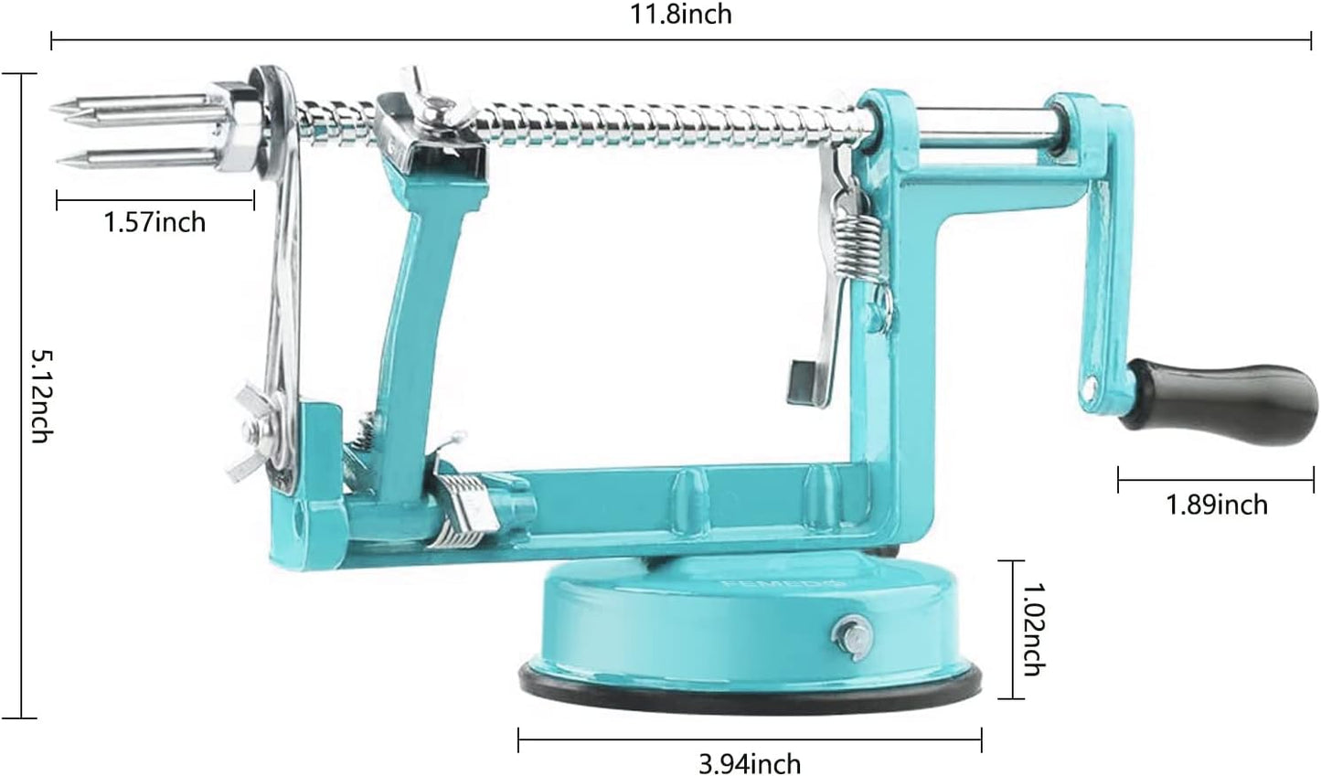 Apple Peeler Slicer Corer with Stainless Steel Blades and Powerful Suction Base for Apples Pears Potatoes(Red)