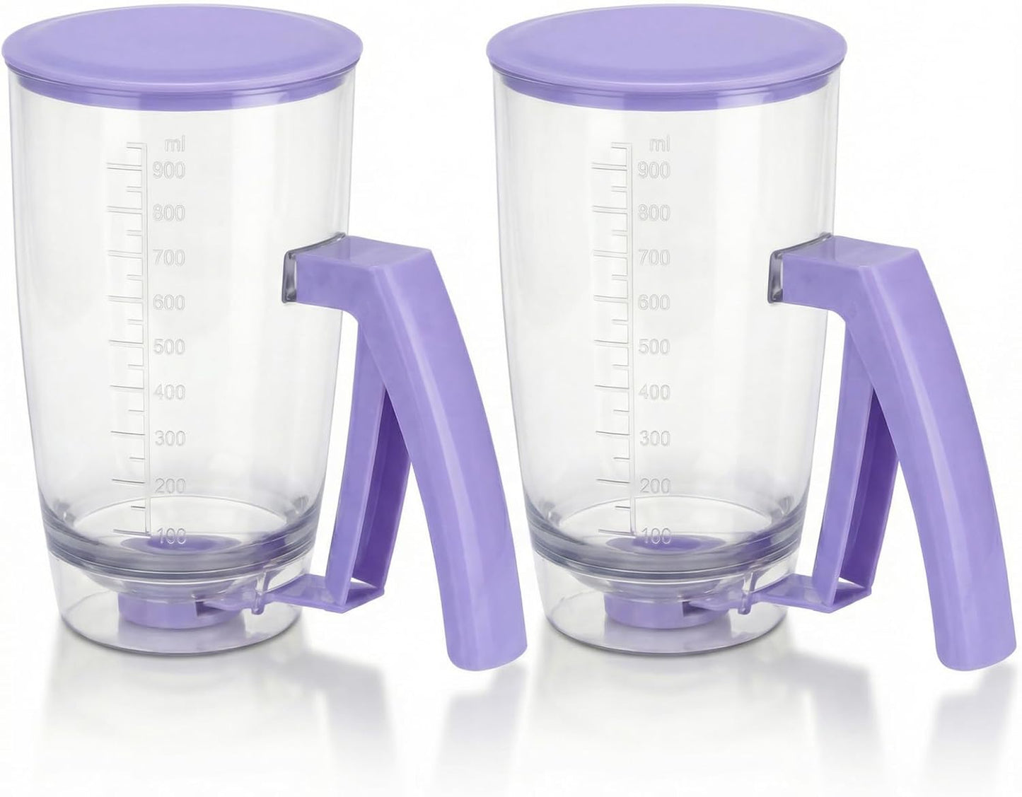 Pancake Batter Dispenser with Squeeze Handle – Evenly Dispense Batter for Pancakes, Waffles, Brownie, Cupcakes, Muffins & Crepes – Baking Tool with Measurement Scale for Breakfast, Easy Clean