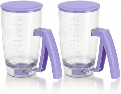 Pancake Batter Dispenser with Squeeze Handle – Evenly Dispense Batter for Pancakes, Waffles, Brownie, Cupcakes, Muffins & Crepes – Baking Tool with Measurement Scale for Breakfast, Easy Clean