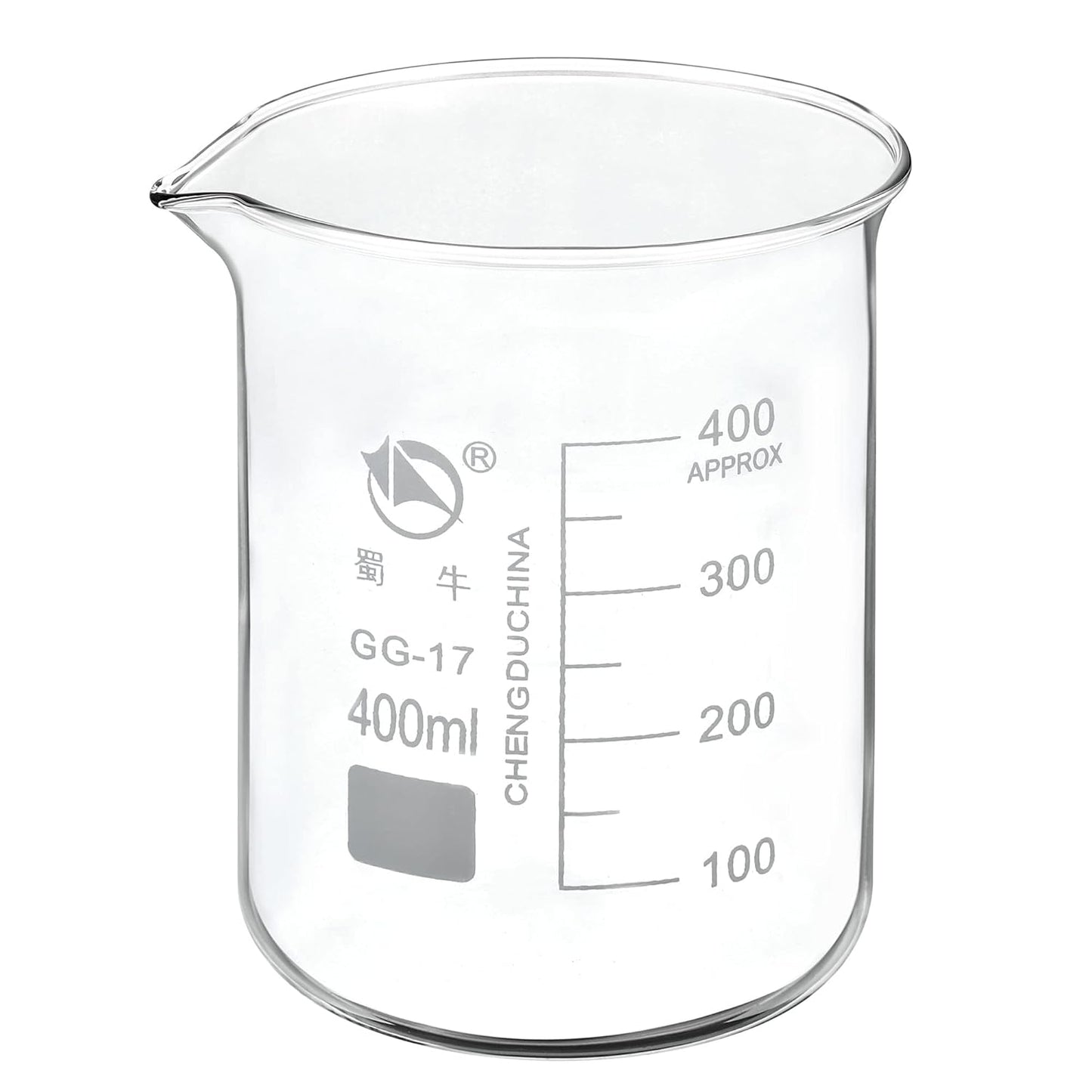 PATIKIL 10ml Low Form Glass Beaker, 3.3 Borosilicate Glass Graduated Printed Scale Measuring Cups with Spout for Kitchen Lab Liquids Transit Boiling