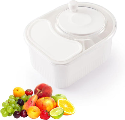 Fruit Cleaner Spinner, Large Fruit Washer Spinner, Fruit Cleaner Spinner with Fruit Washer Bowl and Brush, Vegetable Fruit Spinner Washer,Fruit and Vegetable Scrubber (White)