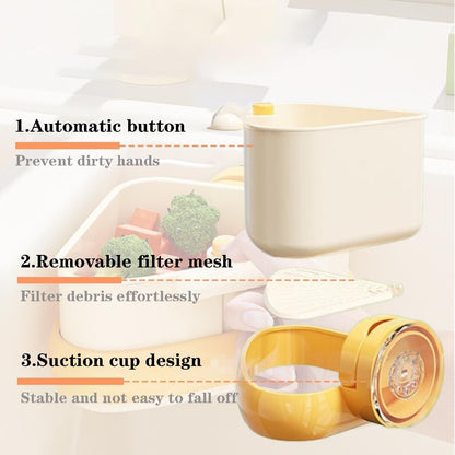 Corner Sink Strainer,Sink Strainer Basket,2026 New Upgraded Suction Cup Press Sink Drainer Basket,Food Drainer for Sink,Practical Corner Kitchen Sink,Sink Ccorner Strainer Helper(Yellow)