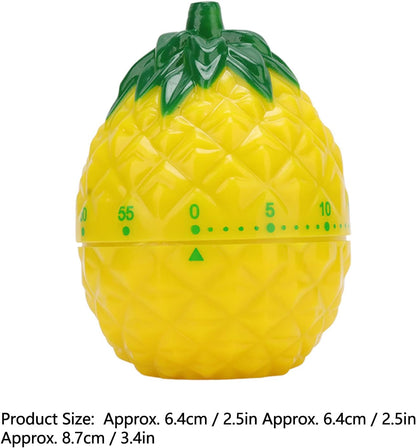 Cute Fruit Kitchen Timer, 60 Minutes Pineapple Shape Mechanical Timer Novelty 360 Degree Rotating Manual Cooking Timer