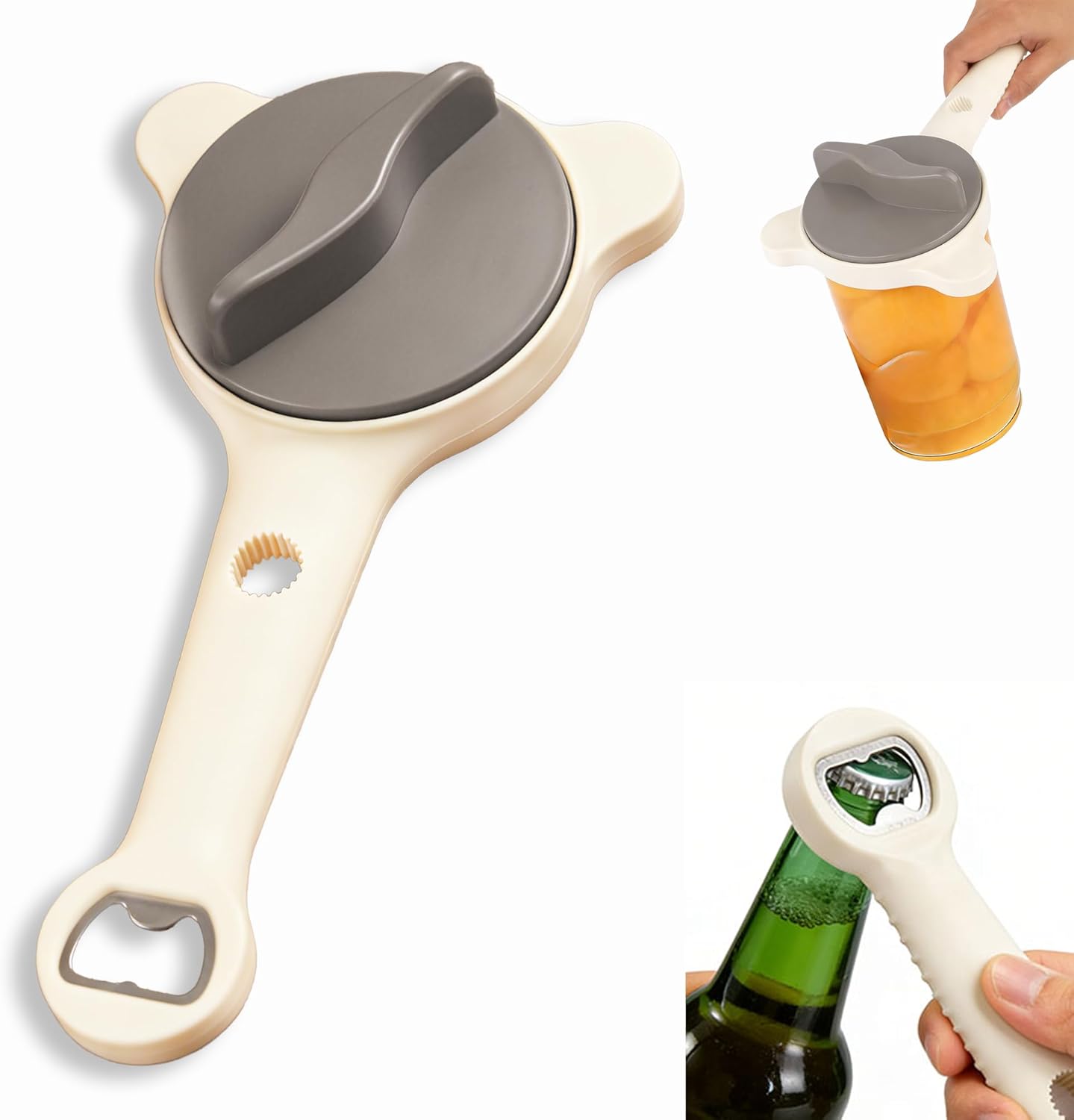 2PCS Adjustable Stainless Steel Jar Opener, Manual Can Opener for Arthritis Hands, Multifunctional Bottle Opener & Lid Gripper, Kitchen Gadgets for Seniors
