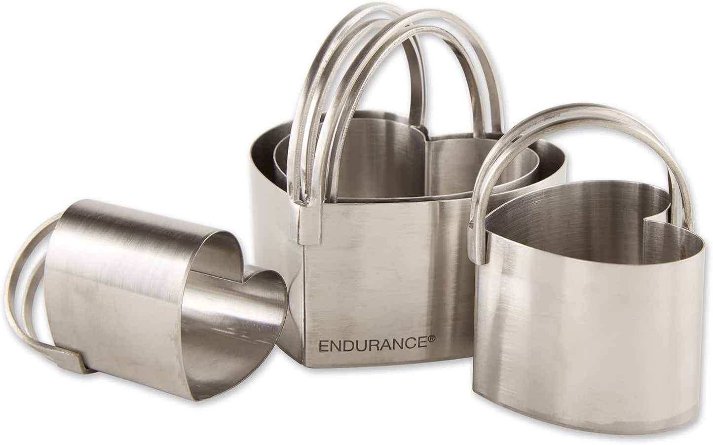 RSVP International Endurance Round Biscuit Cutters - Stainless Steel, Set of 4 | Nest for Easy Storage | For Cutting Thick or Thin Dough | Professional | High Handle Arch