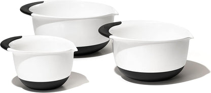 OXO Good Grips 3-Piece Plastic Mixing Bowl Set - Cadet Blue, Tower Gray, Jade, Small, Medium, Large