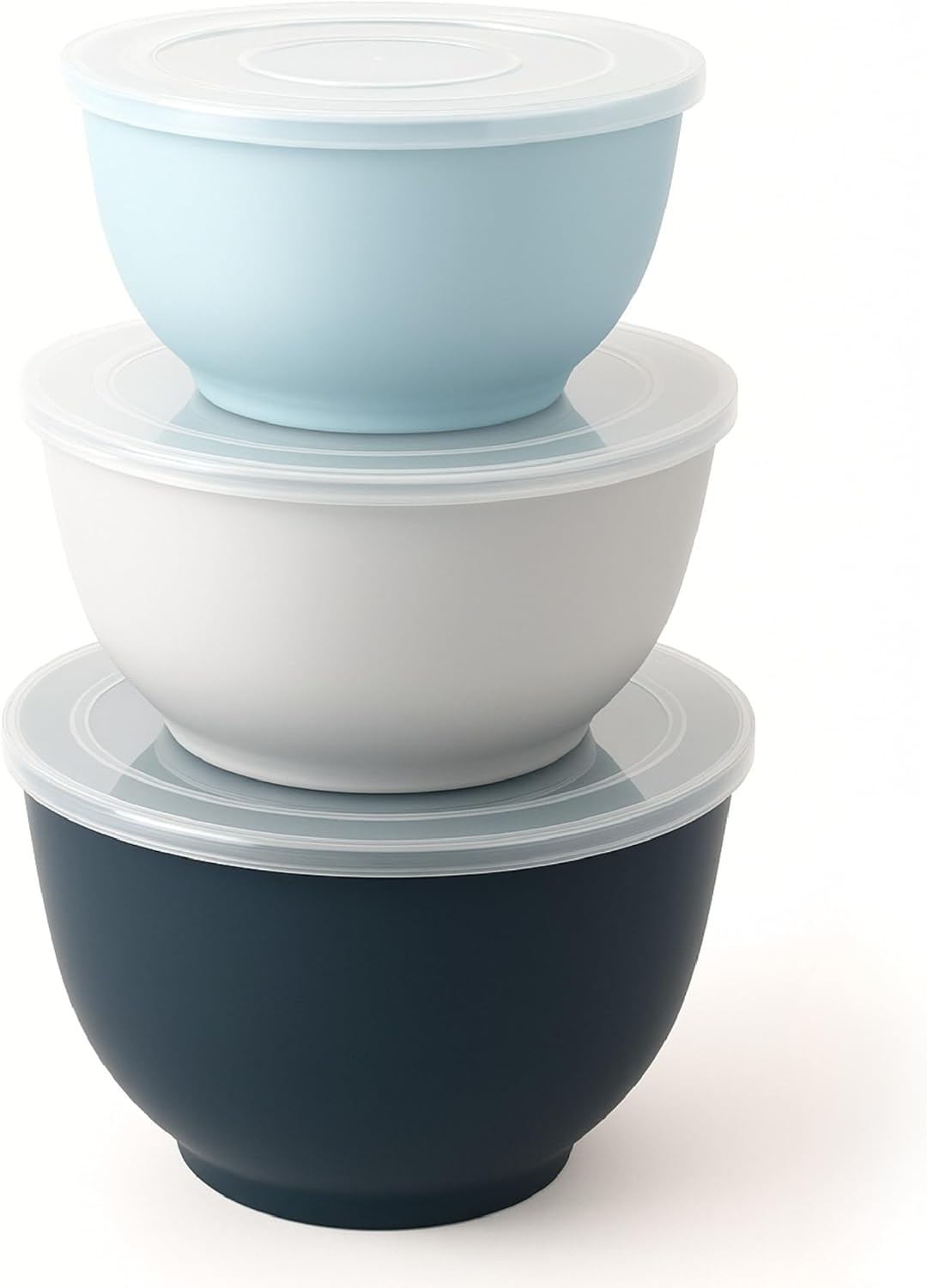 TP Large Mixing Bowl Set with Lids, Melamine Nesting Bowls Set for Pasta Baking Salad Mixing, Set of 3, Aztec Bloom