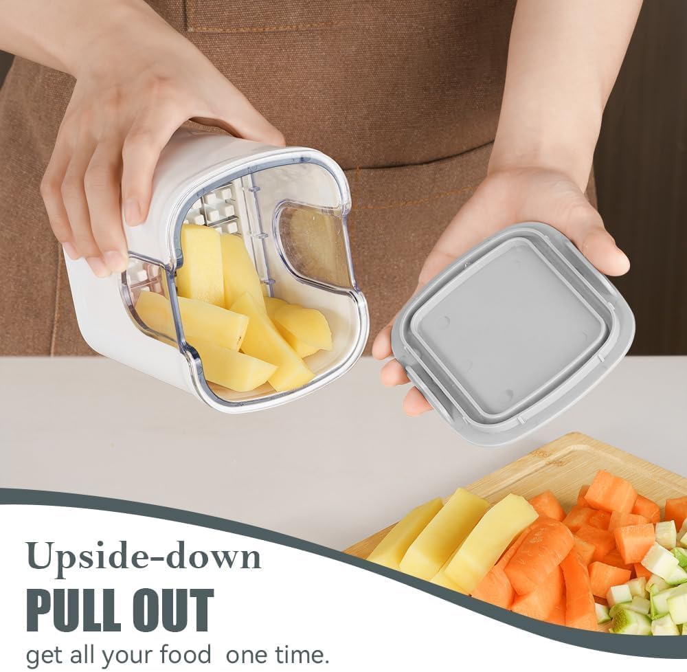 Vegetable Fruit Chopper French Fries Cutter Potato Onion Tomato 3 Sizes Dicer (WHITE)