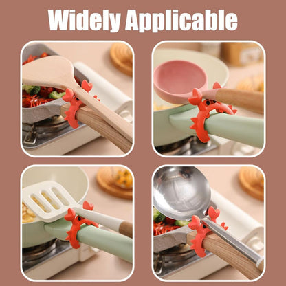 Creative Crab Shaped Spatula Rack, 4/6Pcs Crab Utensil Holder Silicone Anti Scalding Cooking Pot Clip for Kitchen Pot