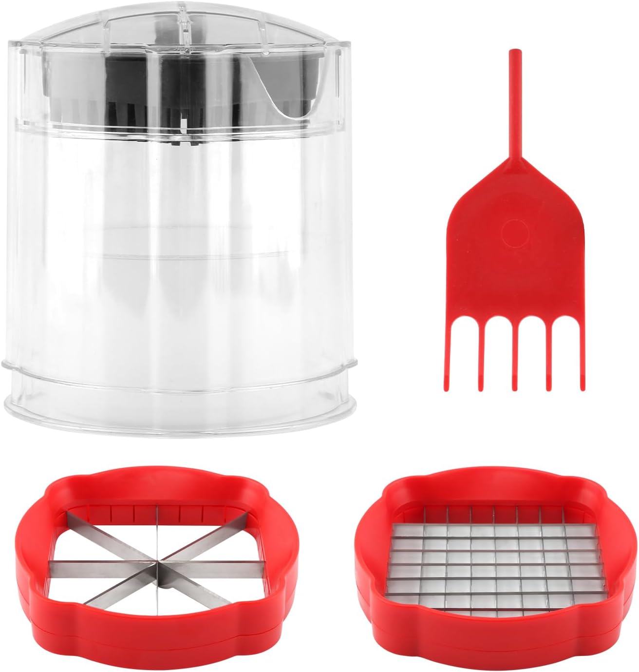 Orange Slicer,Lemon/Lime Slicer,Apple-Slicers,Potato French Fry Cutter,Veggie Chopper,Spam Slicers,Fruit Splitter Onion Cut,Strawberry Slicing Kitchen Gadgets for Fruit Vegetable,w/ 2 Slice