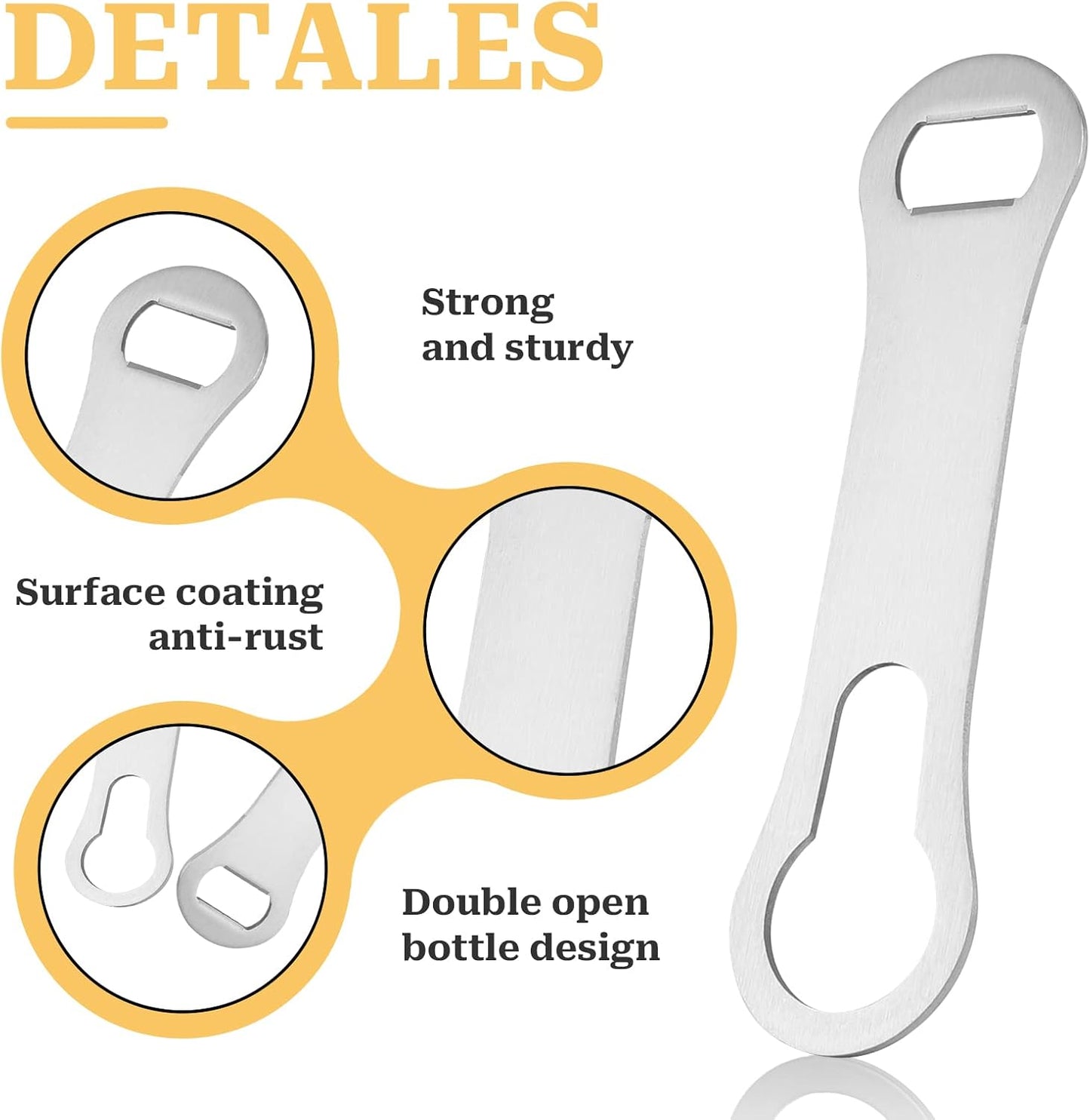 2 Pieces Bottle Opener and Pour Spout Remover Flat Bar Key for Bartenders Stainless Steel Speed Opener Multifunction Dog Bone Wine Bottle Opener for Home Kitchen Party and Bar