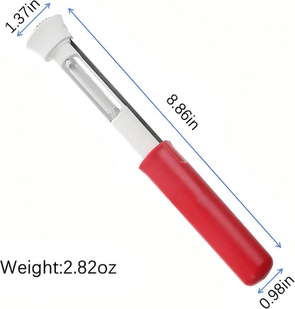 2-in-1 Retractable Fruit Corer and Peeler, Stainless Steel Vegetable Peeler and Core Remover Tool for Apples, Pears, Potato, Ergonomic Kitchen Gadget for Food Prep, Red, 8.86 x 1.3 in