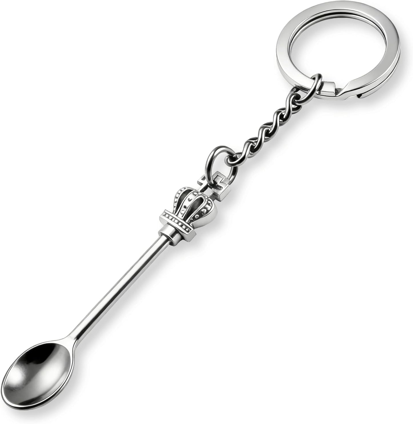 8 Pack Small Measuring Tools Spoon Keychain with Split Key Rings, Metal Mini Powder Spoons for Medicine, Pill Bottle, Craft, Partty (Multicolor, Tiny)