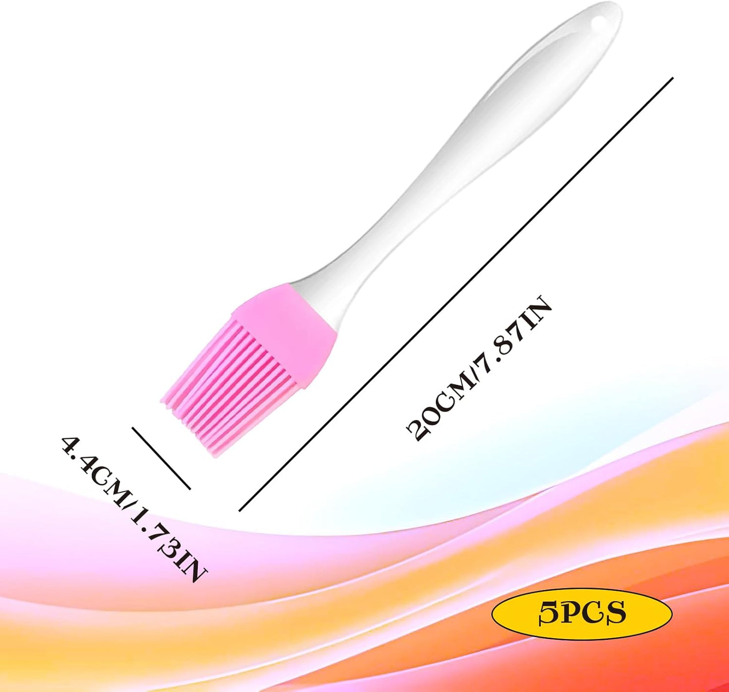 5 PCS Silicone Basting Pastry & BBQ Brush, High temperature resistant baking brush, Perfect for Oil Butter Spread Marinades for Grilling/BBQ Enthusiasts