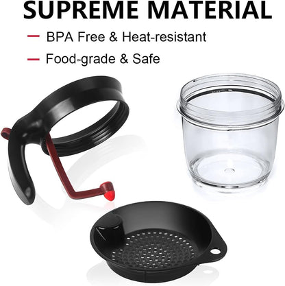Fat Separator with Bottom Release - 4 Cup/32oz Gravy Separator, Grease Skimmer with Top Strainer & Measurement Marks - Heat Resistant Oil Separator for Healthy Cooking, Soup, Sauce & Stock