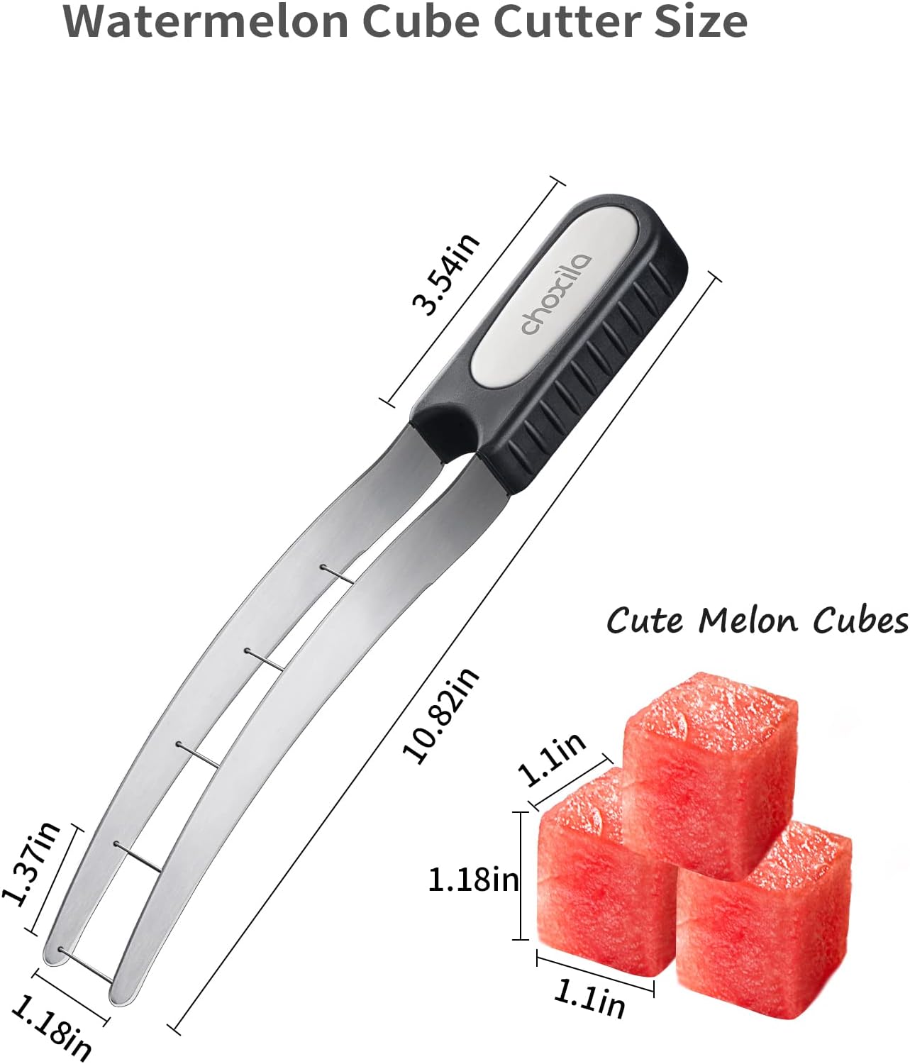 Watermelon Cutter Slicer,Stainless Steel Watermelon Cube Cutter Quickly Safe Watermelon Knife,Fun Fruit Knives Salad Melon Baller for Kitchen Gadget