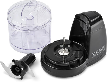 Kitchen Selectives Mini Chopper by Select Brands - Mini Electric Food Chopper for Kitchen Appliances - Features Dishwasher-Safe Parts - Chops, Minces & Dices - 1-1/2 Cups, Black