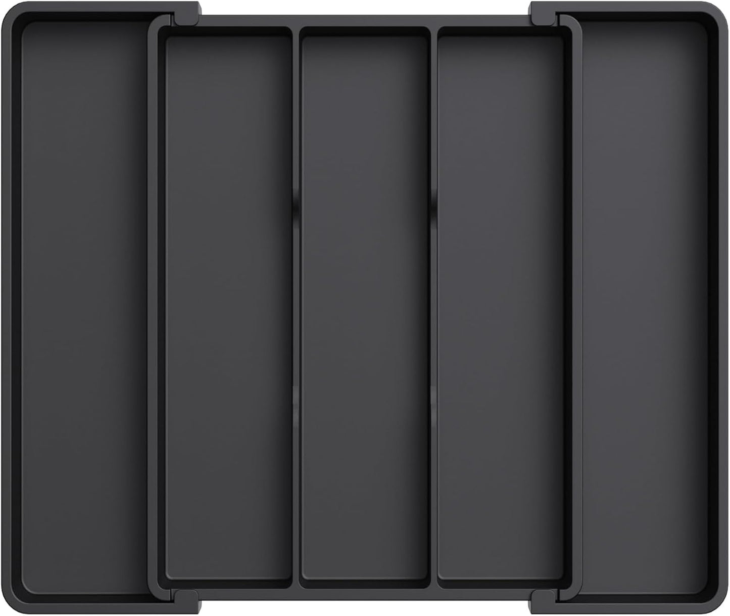 Lifewit Utensil Organizer for Kitchen Drawers, Expandable Cooking Utensil Tray, Adjustable Cutlery Silverware Flatware Holder, Plastic Spatula Tools Storage Divider, 13-22 x 15", Black