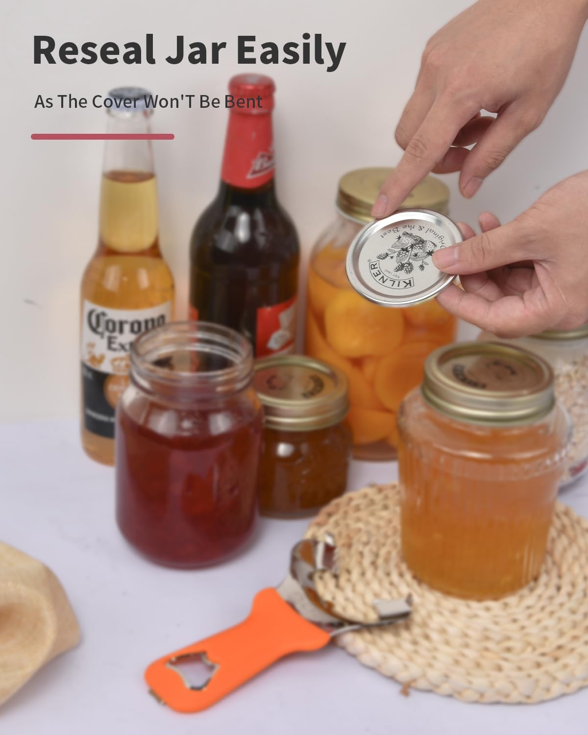 CYDW Mason Jar Opener Tool with Soft Touch Handle, No Lid Dents or Damage, Can Opener Manual Multi-Purpose, Easy Twist Manual Handheld Top Remover, Canning Supplies, Bottle Opener, Made for Lifetime
