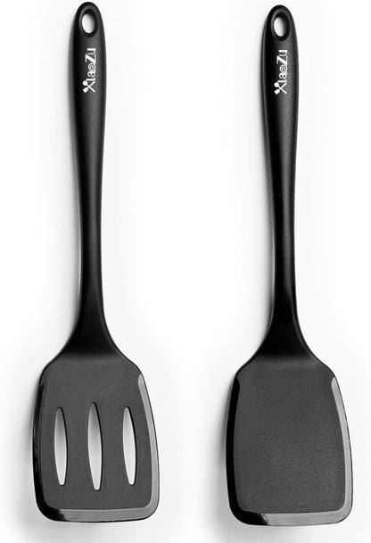 Silicone Spatula Turner Set, High Heat Resistant Spatulas with Seamless One Piece Design, Nonstick Rubber Flippers Utensils for Baking & Cooking,BPA-Free, Starry Blue,11IN