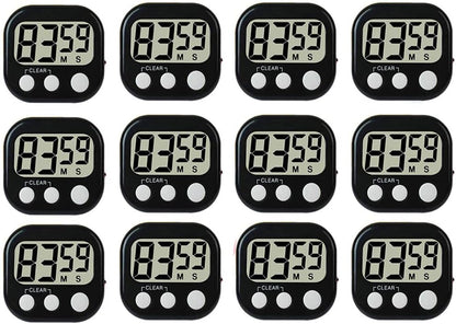 Digital Kitchen Timer, Big Display Screen, Loud Alarm, Strong Magnetic Backing Stand, Cooking Baking Kids Classroom Teacher Game Timers, Minute Seconds Count Up Countdown and Simple Operation(4 Pack)