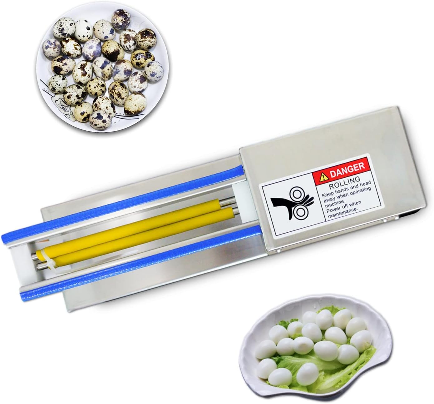 Electric Quail Egg Peeler Machine with 18W Motor,Stainless steel Commercial Quail Egg Sheller, 110V