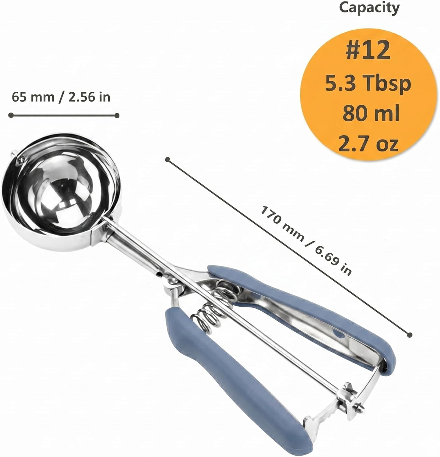 Cookie Scoop, Ice Cream Scoop, 1Tbsp/15 ml/0.5oz Cookie Scoops for Baking, 18/8 Stainless Steel Cookie Scooper for Baking, Ice Cream Scooper with Trigger Release, Cookie Dough Scoop with Non-slip Grip