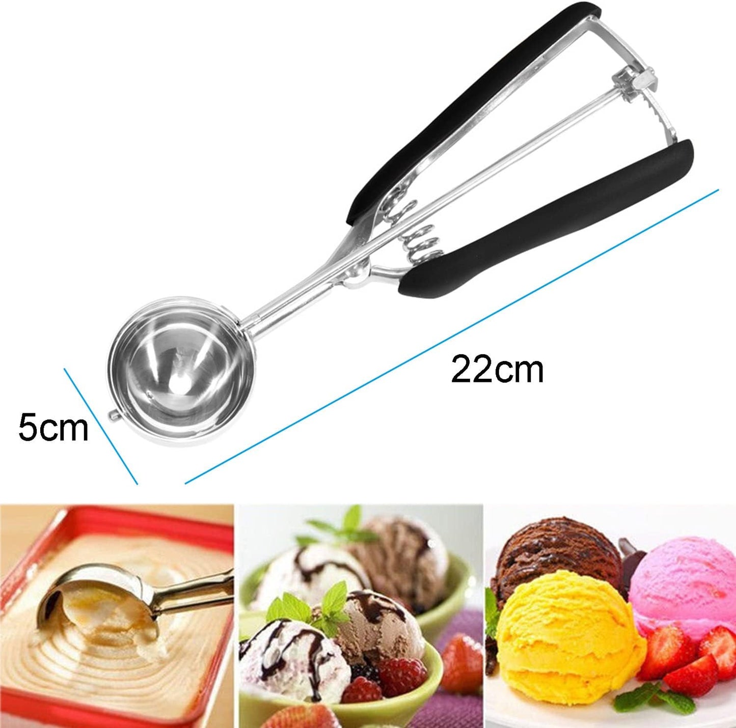 Cookie Scoop, 1 Tbsp Ice Cream Scoop, Cookie Scoops for Baking, Cookie Dough Scoop for Cookie Cupcake Muffin Ice Cream Waffle, Comfortable Grip, Non-Slip