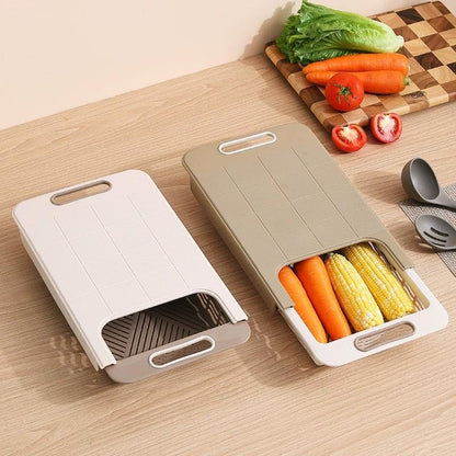 Multifunctional Over the Sink Cutting Board with Strainer Basket, Kitchen Prep Station for Vegetable Fruit Meat, Space Saving Chopping Block for RV Camping and Home Kitchen (White)
