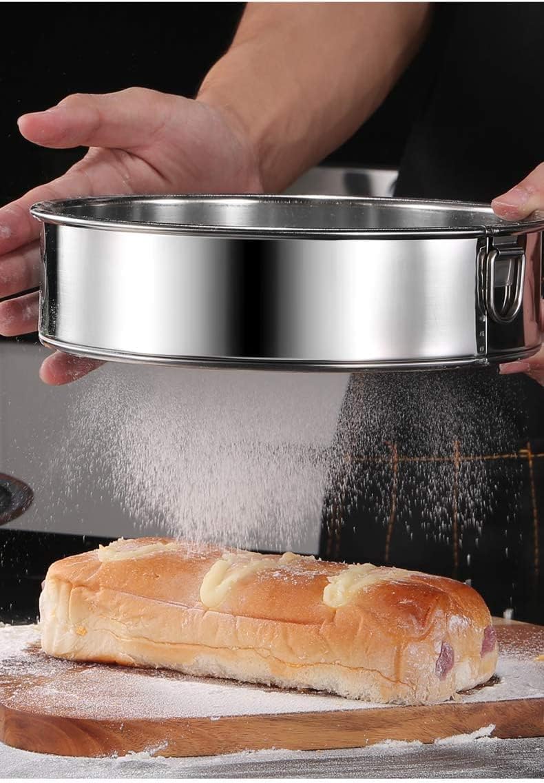 Flour Sifter Round Flour Sieve Strainer with 40 Mesh Premium Rustproof Stainless Steel Fine Mesh for Baking 7.87 inch x 1.97 inch