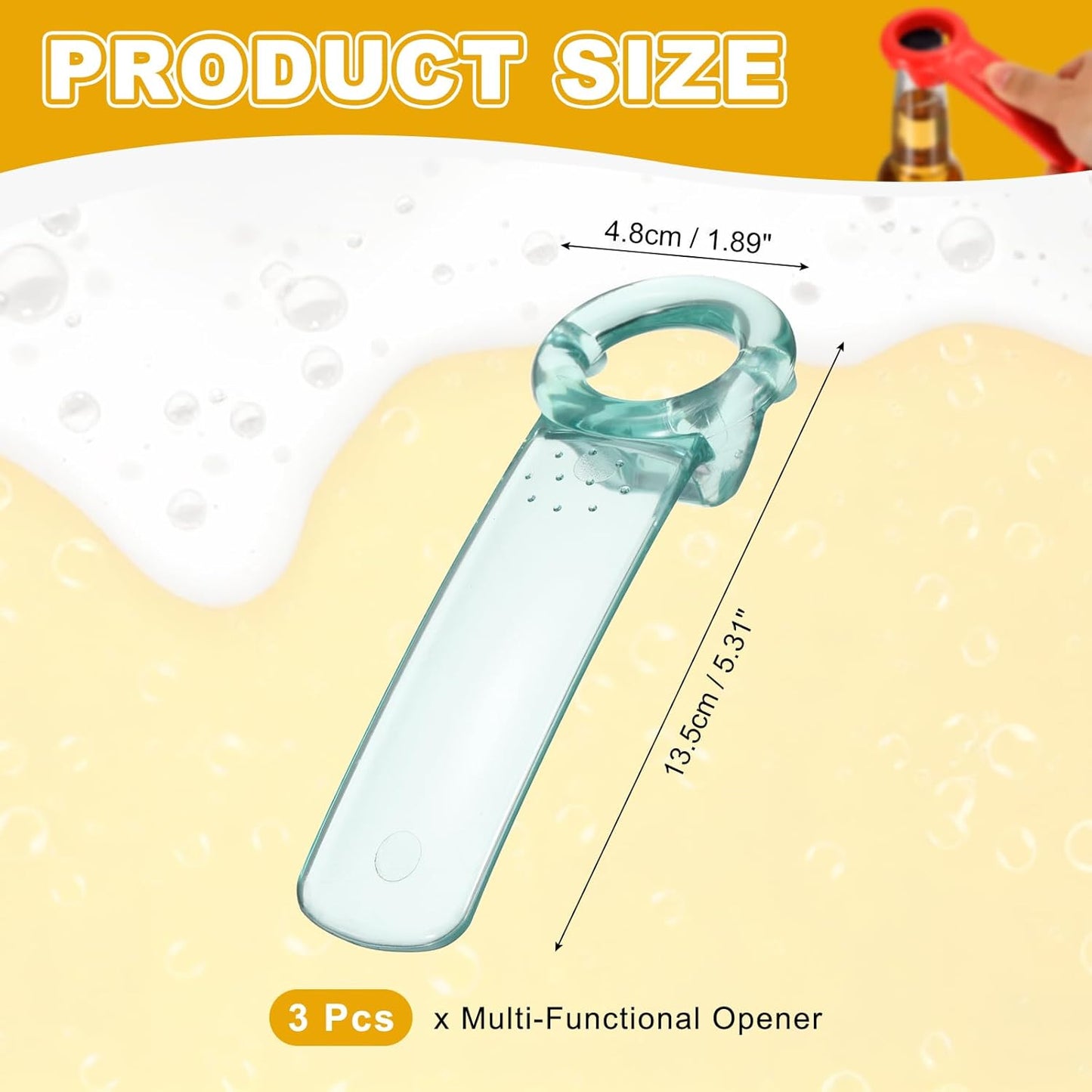 uxcell 2 Pcs Jar Key Lid Opener, Plastic Jar Lid Opener Easy Grip Multifunctional Durable Can Open Tool for Elderly Seniors Women Weak Hands Easy-use by Anyone, Orange/Sky Blue