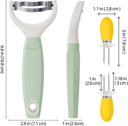 Corn Peeler & Stripper Tool, Stainless Steel Kernel Remover, Easy-Grip Handle, Dishwasher Safe - Efficient Corn Stripper for Corn on the Cob, Ideal for Home Kitchens, Meal Prep, and BBQs