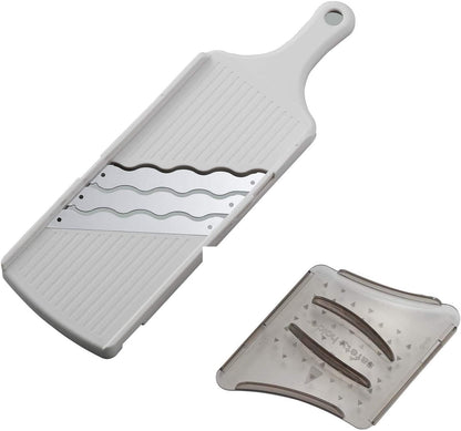 Arnest Handheld Mandoline Slicer for Kitchen, Wavy Blade Veggie Slicer - Comes with Safety Grip, Made in Japan