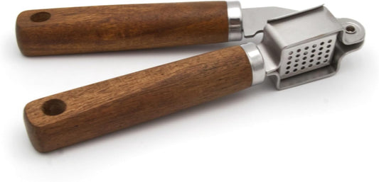 Stainless steel Garlic Press with Wood Handle